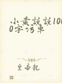 小黄说说1000字污车