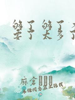 够了 够了 不要了 太多了