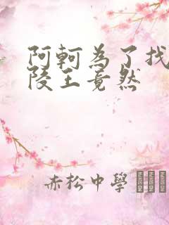 阿轲为了找到兰陵王竟然