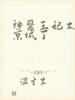 神医王妃又轰动京城了