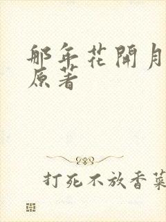 那年花开月正圆原著