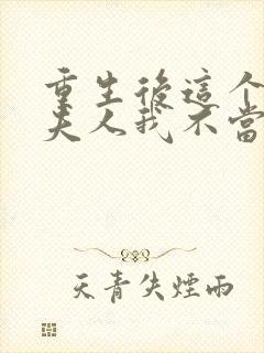 重生后这个总裁夫人我不当了