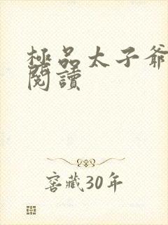 极品太子爷全文阅读