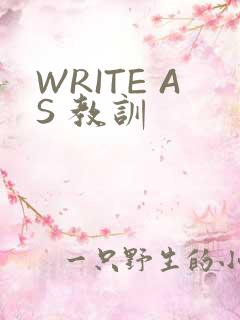 WRITE AS 教训
