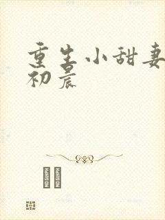 重生小甜妻 慕初晨