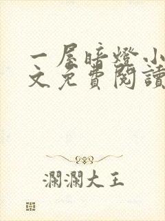 一屋暗灯小说全文免费阅读txt