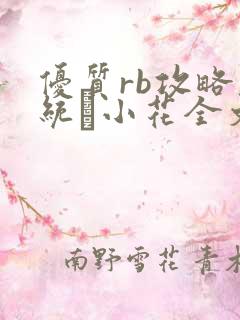优质rb攻略系统寀小花全文免费阅读