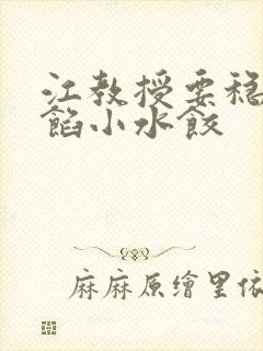 江教授要稳住肉馅小水饺