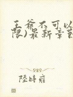 王爷不可以!(限)最新章节