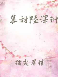 慕甜陆泽衍小说