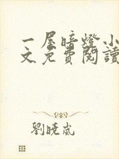 一屋暗灯小说全文免费阅读