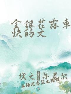 金银花露车速最快的文