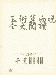 王术莫向晚小说全文阅读