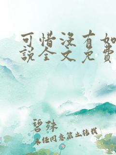 可惜没有如果小说全文免费阅读