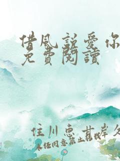 借风说爱你小说免费阅读