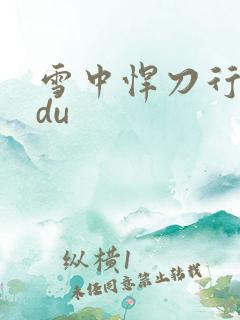 雪中悍刀行sodu