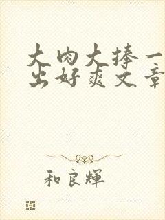 大肉大捧一进一出好爽文章