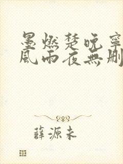 墨燃楚晚宁痴缠风雨夜无删减