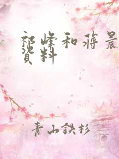 祁峰和蒋晨个人资料