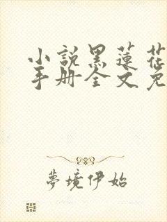 小说黑莲花攻略手册全文免费阅读