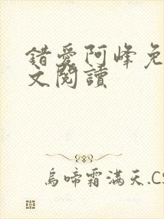 错爱阿峰免费全文阅读