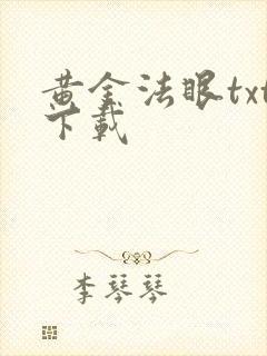 黄金法眼txt下载