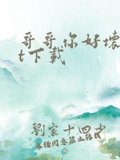 哥哥你好坏txt下载