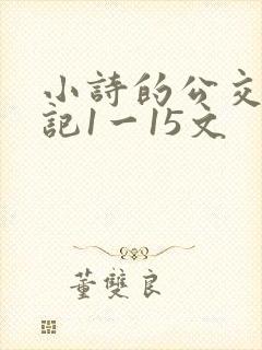 小诗的公交车日记1一15文