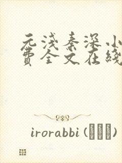 元浅秦深小说免费全文在线