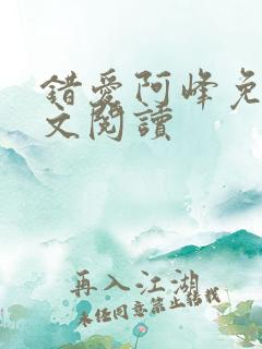 错爱阿峰免费全文阅读