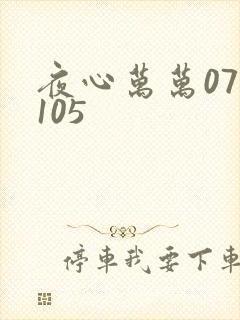 夜心万万071105