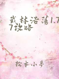 武林浩荡1.77攻略