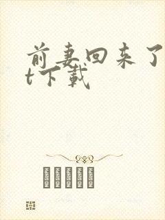 前妻回来了txt下载