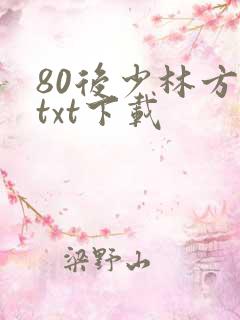 80后少林方丈txt下载