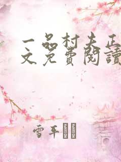 一品村夫正版全文免费阅读