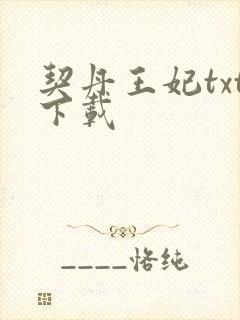 契丹王妃txt下载