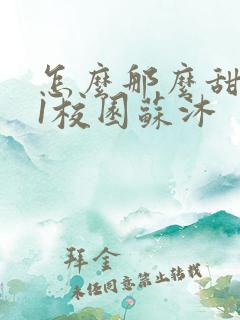 怎么那么甜1v1校园苏沐