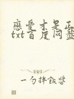 恋爱才是正经事txt百度网盘