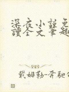 深夜小说免费阅读全文笔趣阁