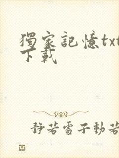 独家记忆txt下载