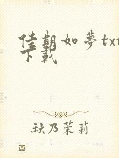 佳期如梦txt下载