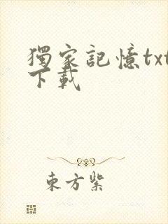 独家记忆txt下载