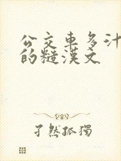 公交车多汁多肉的糙汉文