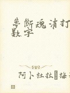 梦断魂消打三个数字