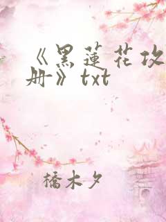 《黑莲花攻略手册》txt