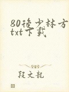 80后少林方丈txt下载