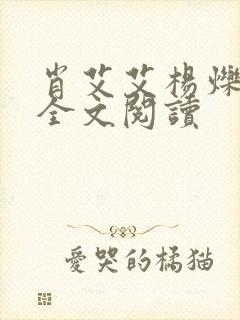 肖艾艾杨烁小说全文阅读