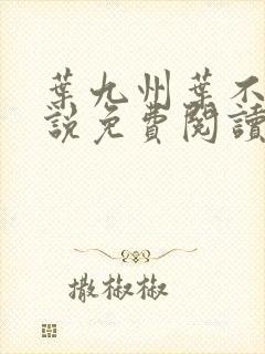 叶九州叶不悔小说免费阅读