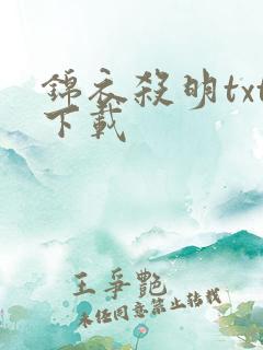 锦衣杀明txt下载