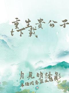 重生贵公子txt下载